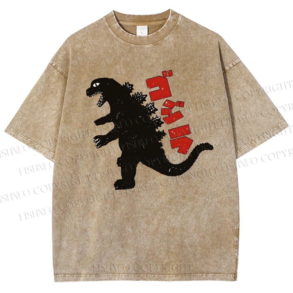 Unisex Monster Printed Washed Tee
