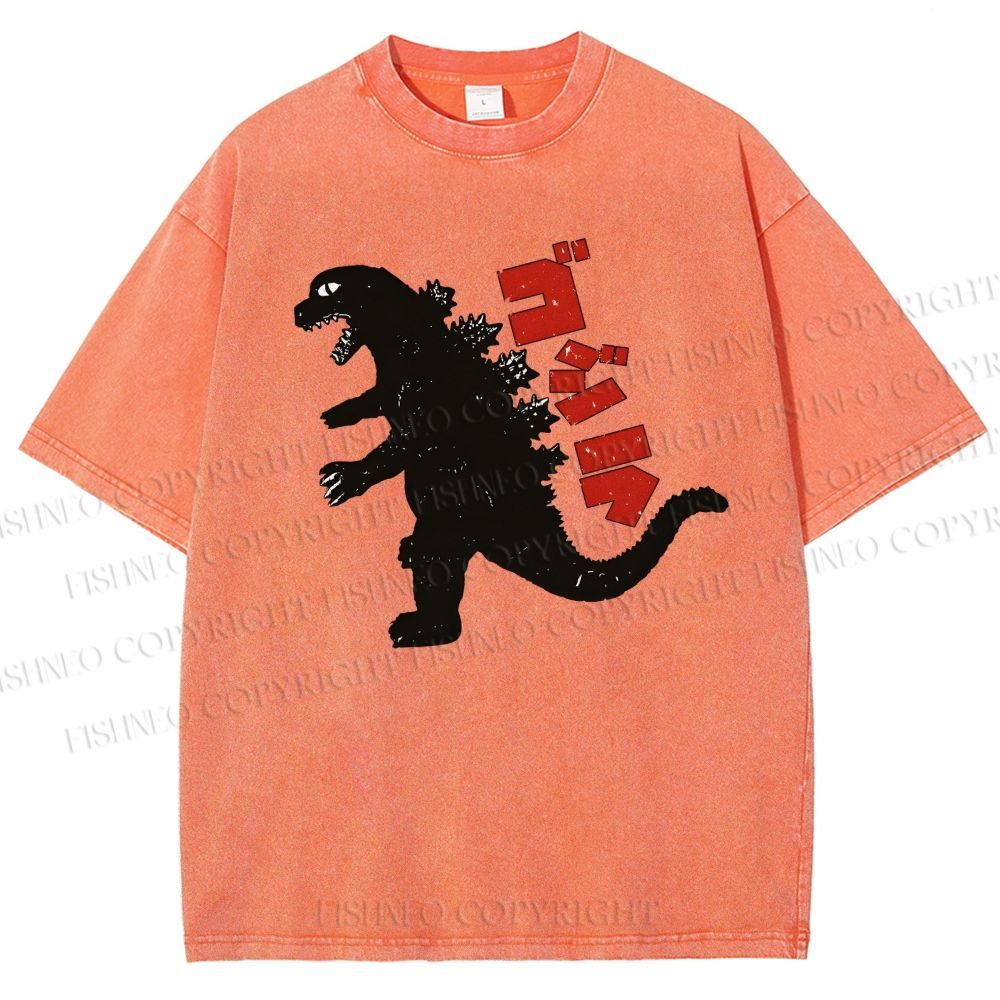 Unisex Monster Printed Washed Tee