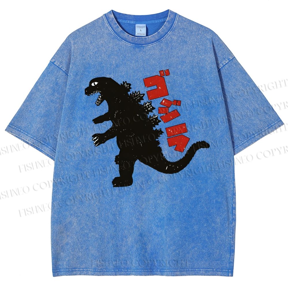 Unisex Monster Printed Washed Tee