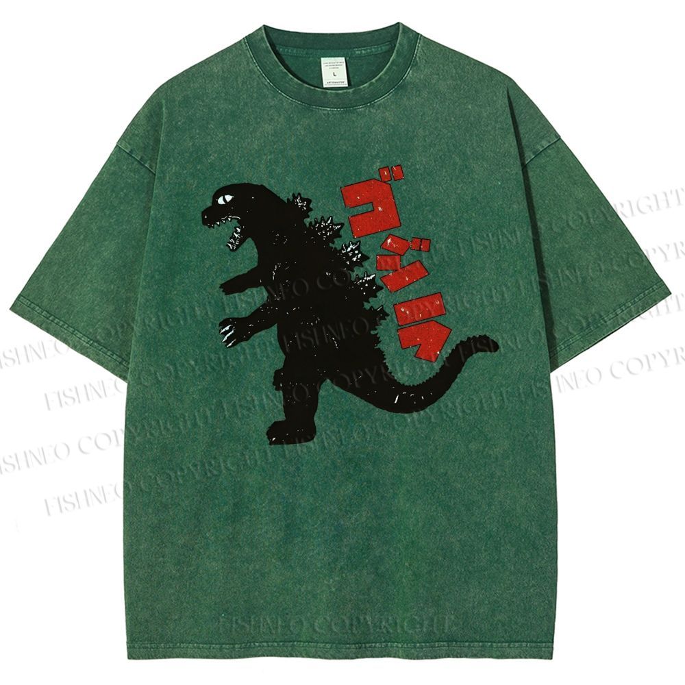Unisex Monster Printed Washed Tee