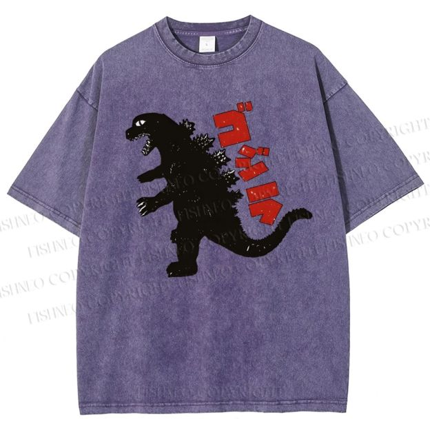 Unisex Monster Printed Washed Tee