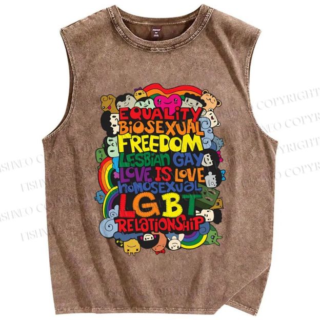 Unisex Pride Graffiti Printed Washed Tank Top