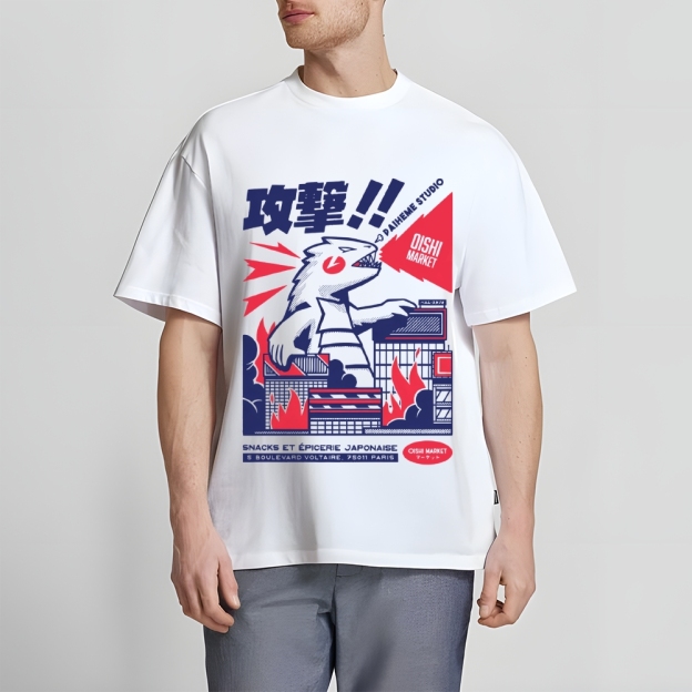 Unisex Japanese Godzilla Classic Cotton T-shirt