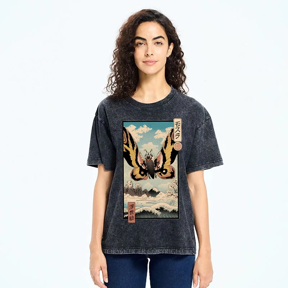 Japanese Monster Ukiyo-e Vintage Washed T-shirt