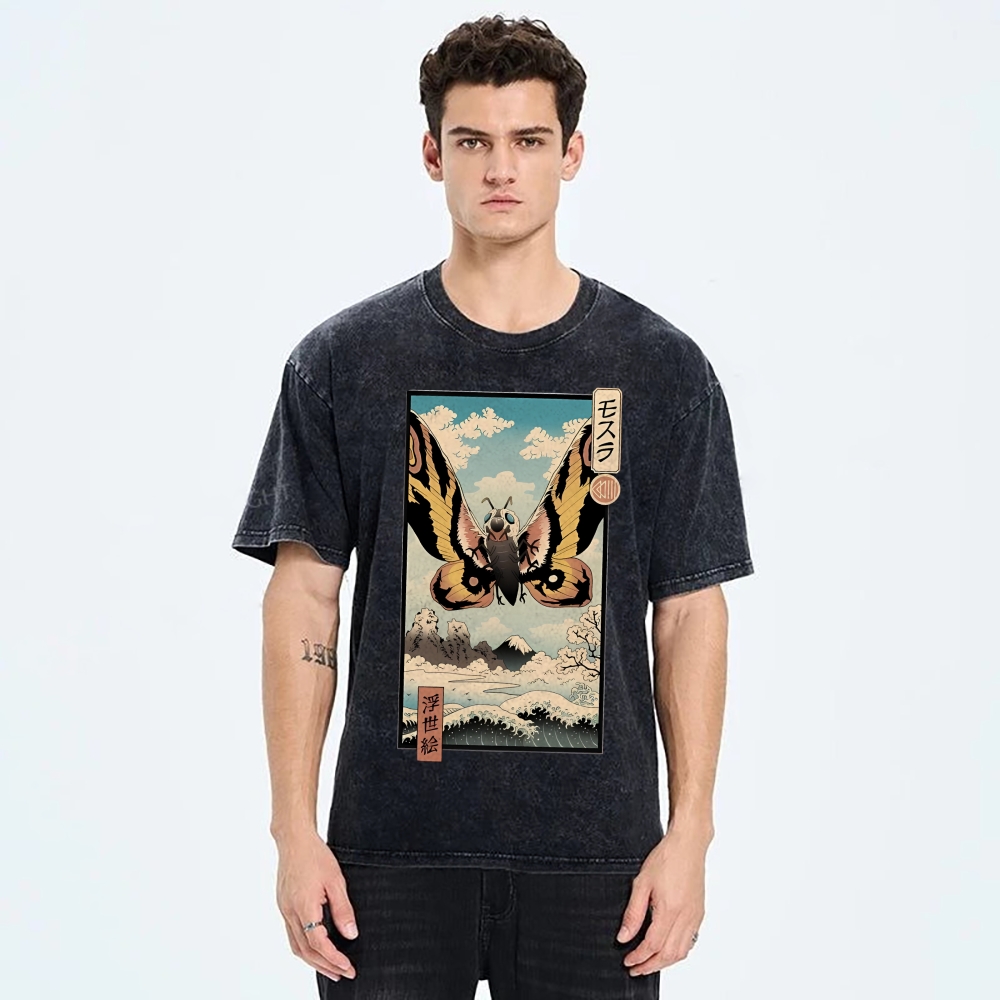 Japanese Monster Ukiyo-e Vintage Washed T-shirt