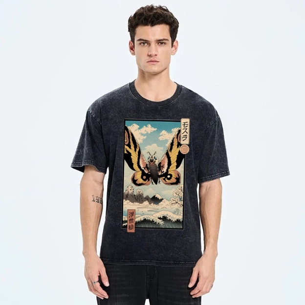 Japanese Monster Ukiyo-e Vintage Washed T-shirt