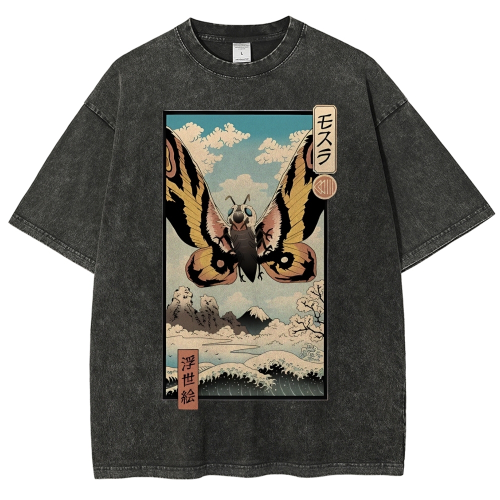 Japanese Monster Ukiyo-e Vintage Washed T-shirt