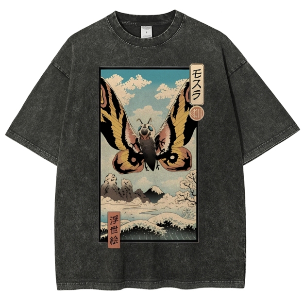 Japanese Monster Ukiyo-e Vintage Washed T-shirt