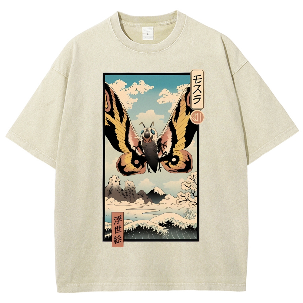 Japanese Monster Ukiyo-e Vintage Washed T-shirt