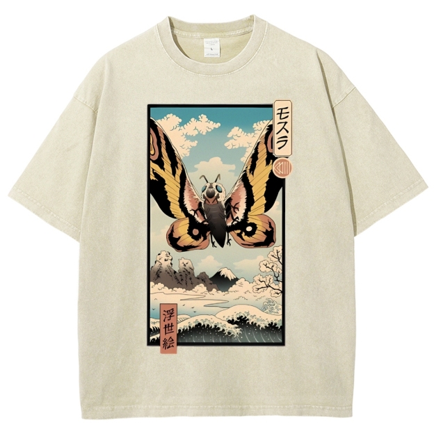 Japanese Monster Ukiyo-e Vintage Washed T-shirt