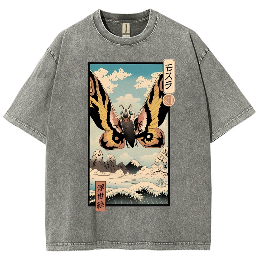 Japanese Monster Ukiyo-e Vintage Washed T-shirt