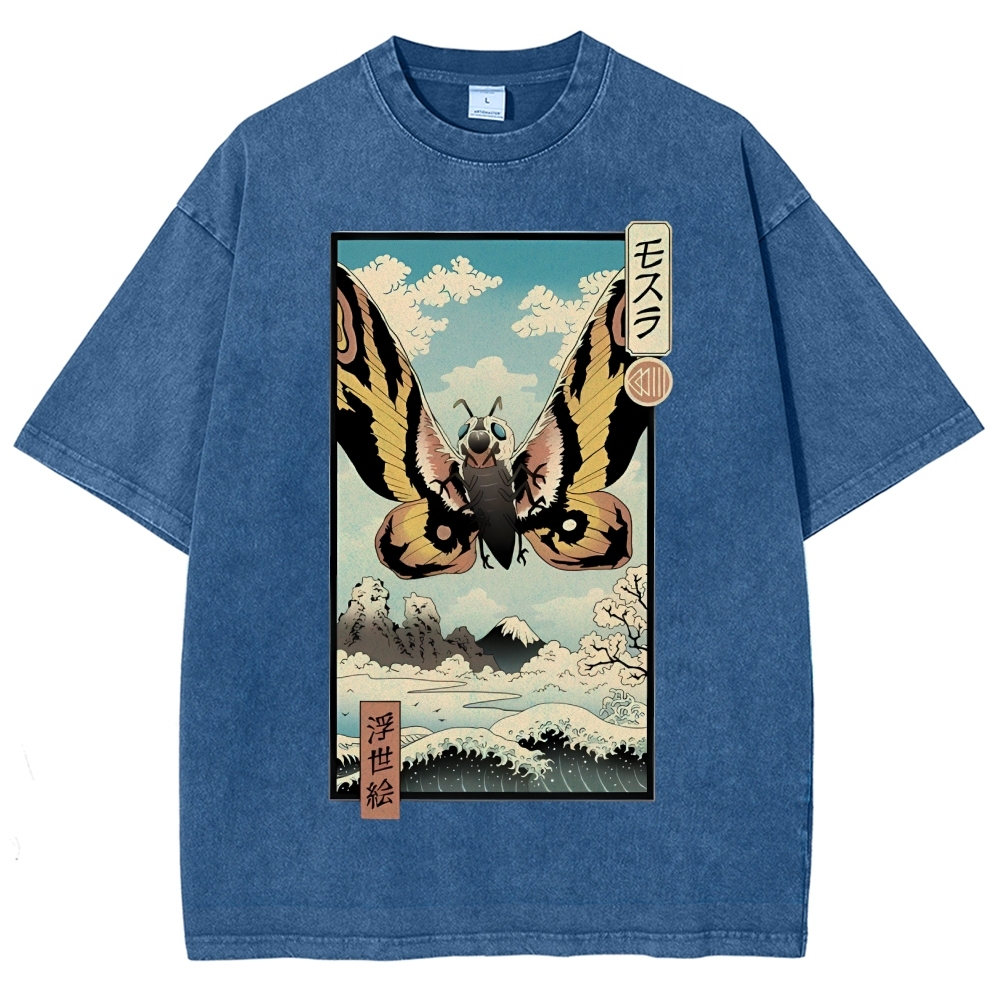 Japanese Monster Ukiyo-e Vintage Washed T-shirt
