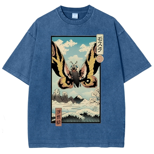 Japanese Monster Ukiyo-e Vintage Washed T-shirt