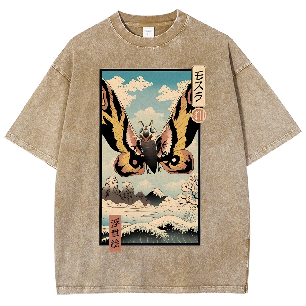 Japanese Monster Ukiyo-e Vintage Washed T-shirt