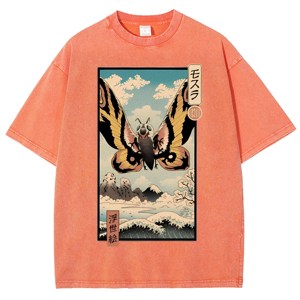 Japanese Monster Ukiyo-e Vintage Washed T-shirt