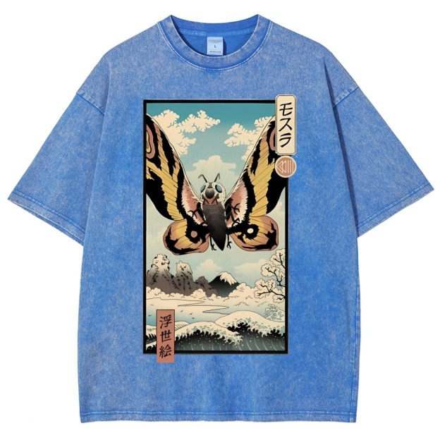 Japanese Monster Ukiyo-e Vintage Washed T-shirt