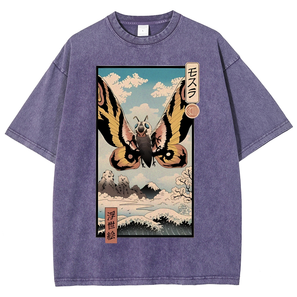 Japanese Monster Ukiyo-e Vintage Washed T-shirt