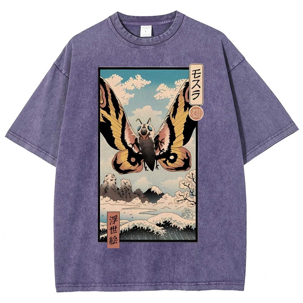 Japanese Monster Ukiyo-e Vintage Washed T-shirt