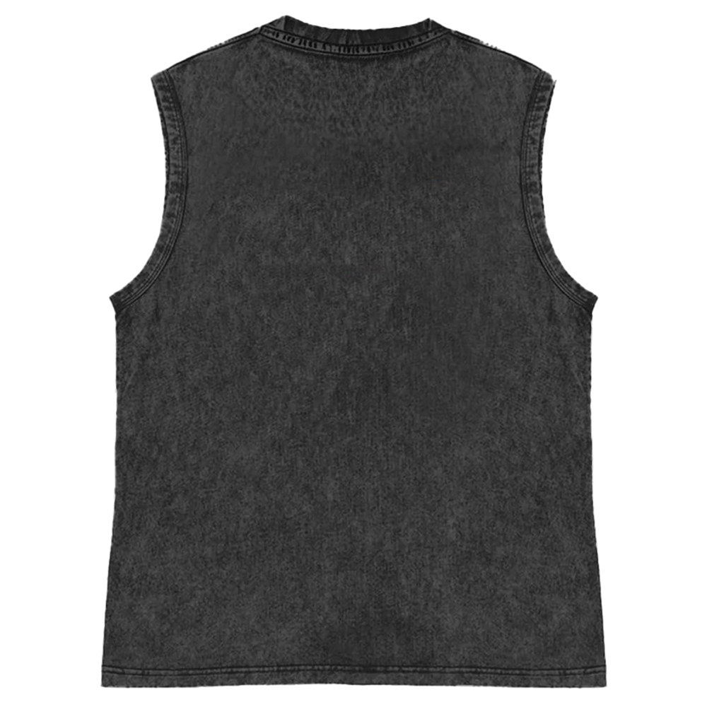 Unisex Born To Shell Printed Washed Tank Top