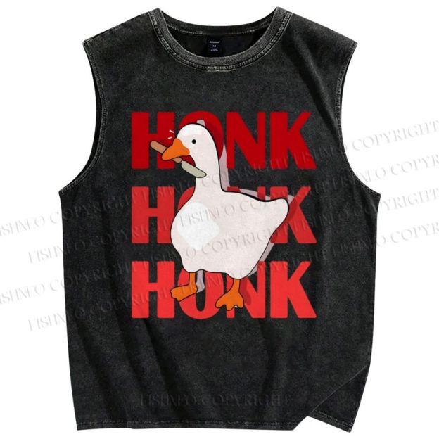 Unisex Honk Printed Washed Tank Top
