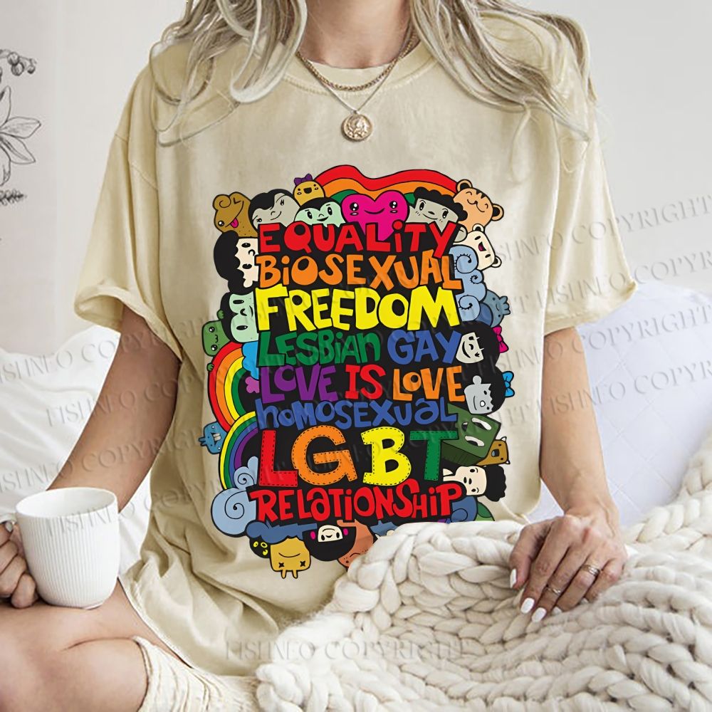 Unisex Unisex Pride Graffiti Printed Washed Tee