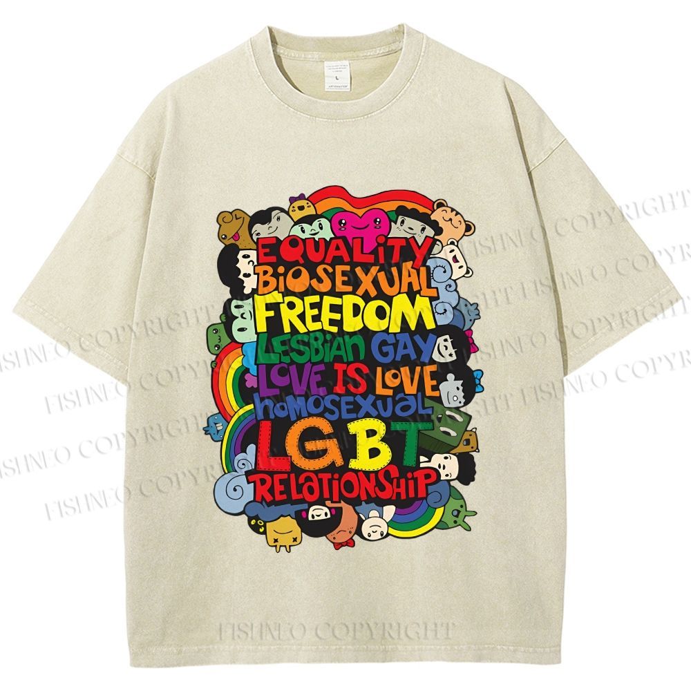 Unisex Unisex Pride Graffiti Printed Washed Tee