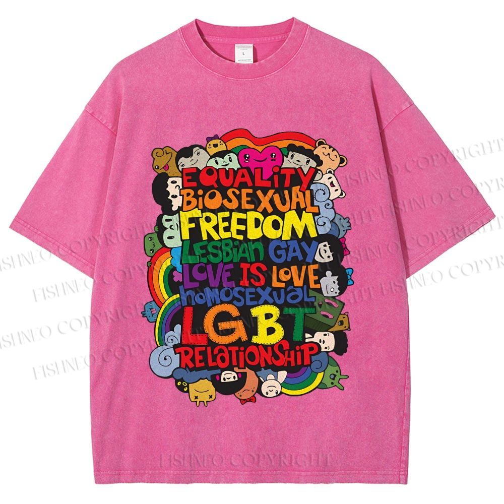 Unisex Unisex Pride Graffiti Printed Washed Tee