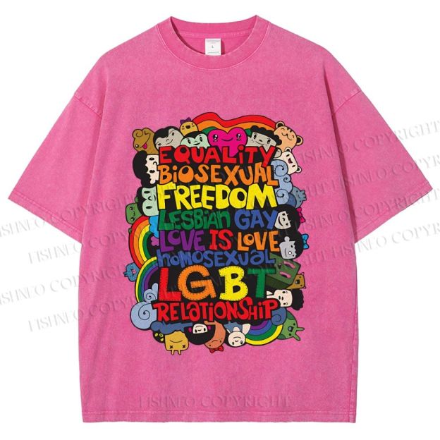 Unisex Unisex Pride Graffiti Printed Washed Tee