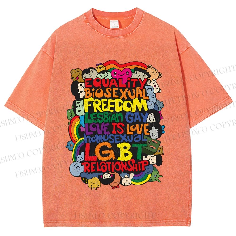 Unisex Unisex Pride Graffiti Printed Washed Tee