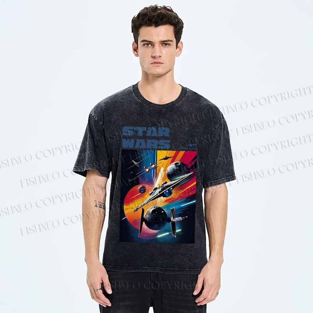 Unisex Star Wars Poster Printed Washed Tee