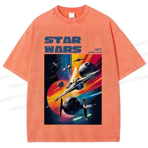 Unisex Star Wars Poster Printed Washed Tee