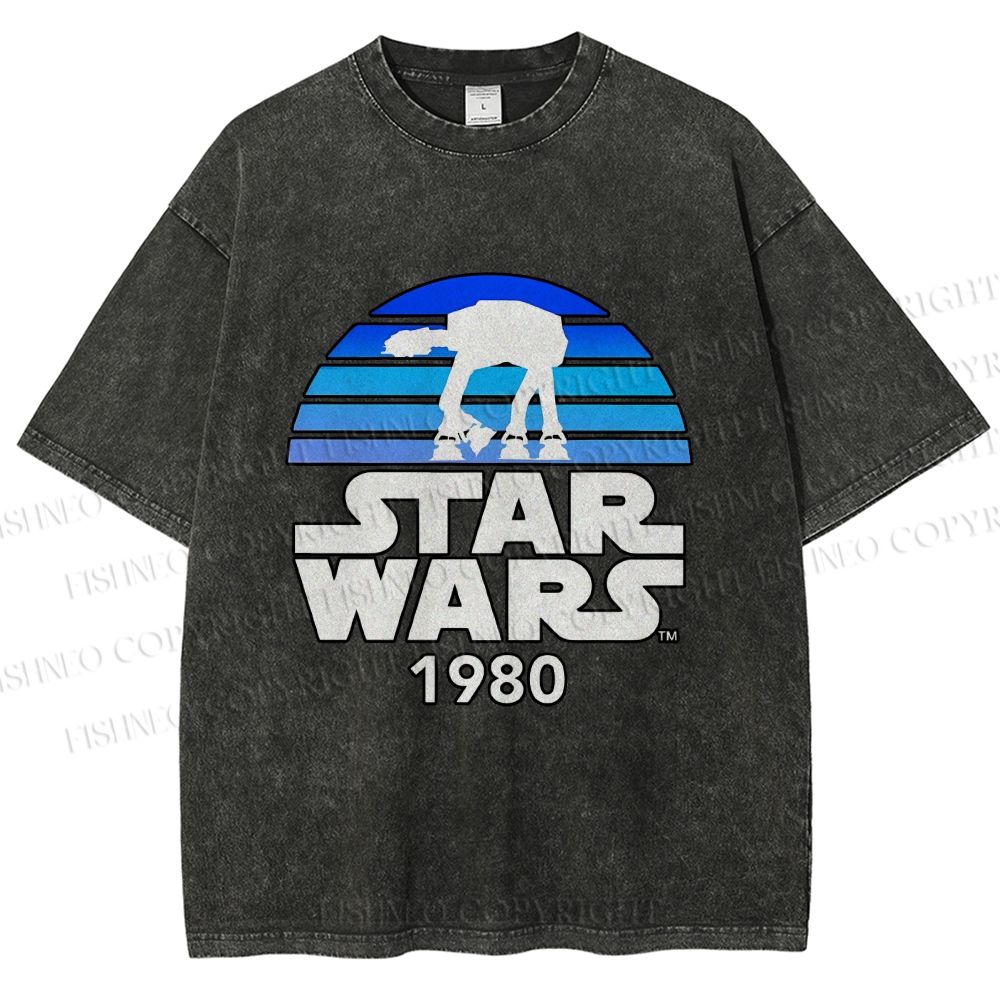 Unisex Star Wars Graffiti Printed Washed Tee