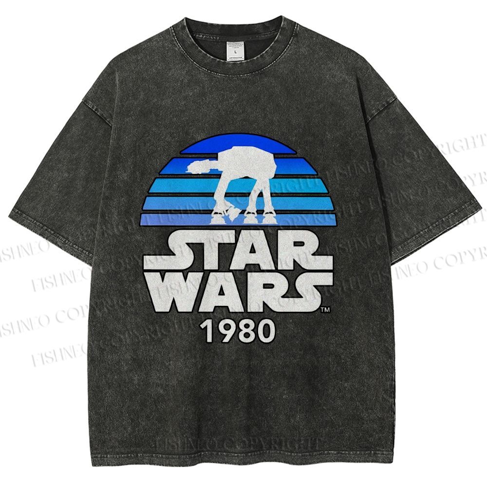 Unisex Star Wars Graffiti Printed Washed Tee