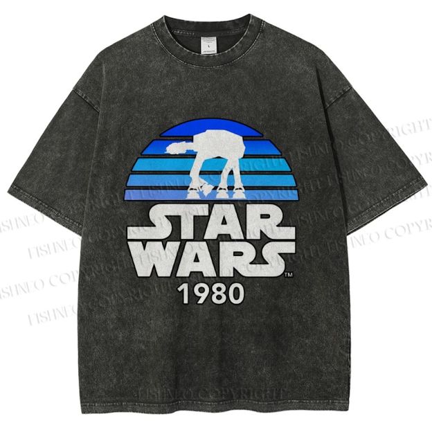 Unisex Star Wars Graffiti Printed Washed Tee