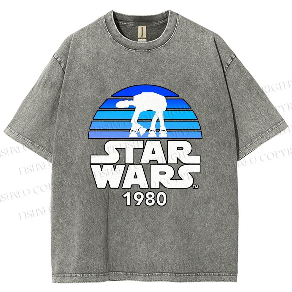 Unisex Star Wars Graffiti Printed Washed Tee