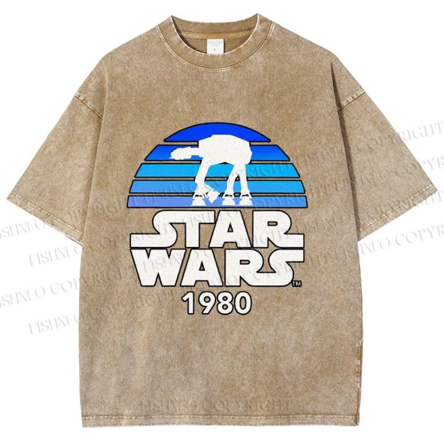 Unisex Star Wars Graffiti Printed Washed Tee