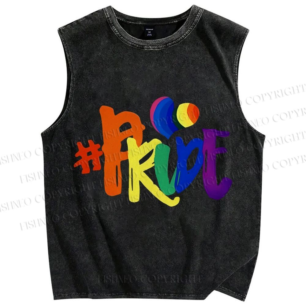 Unisex Pride Printed Washed Tank Top