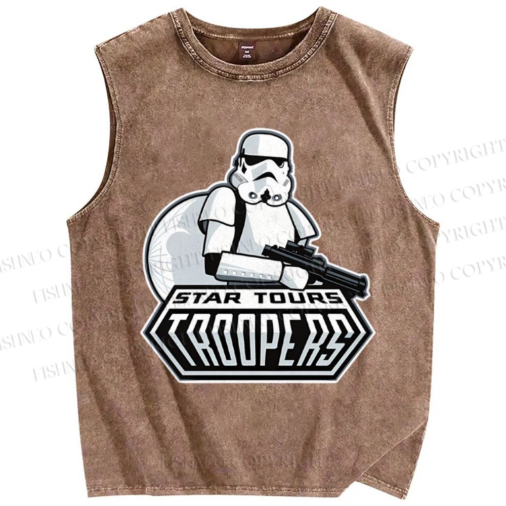 Unisex Star Wars Graffiti Printed Washed Tank Top