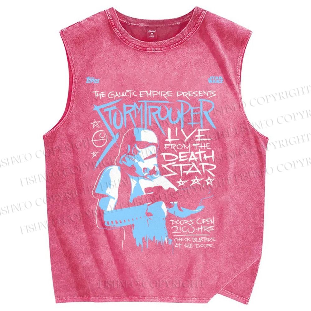 Unisex Star Wars Graffiti Printed Washed Tank Top
