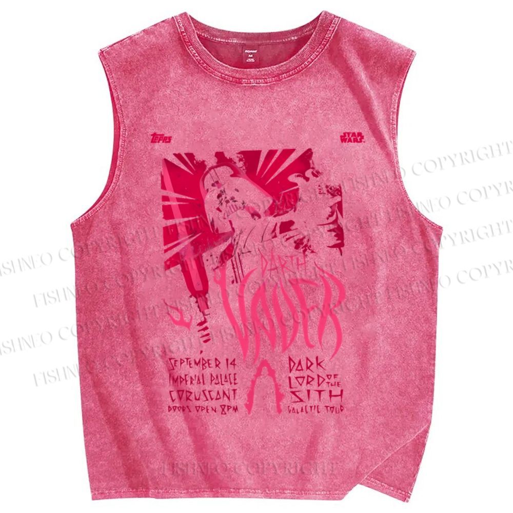 Unisex Star Wars Graffiti Printed Washed Tank Top