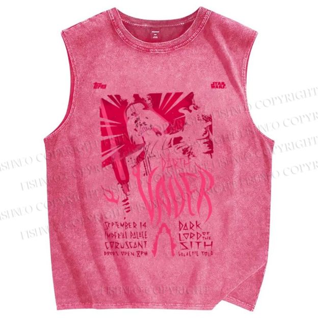 Unisex Star Wars Graffiti Printed Washed Tank Top