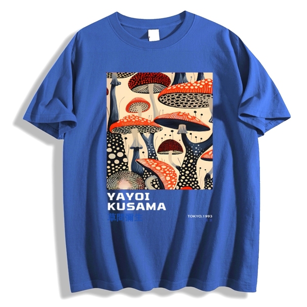 Yayoi Kusama Mushroom Vintage Wash Japanese Cotton casual T-shirt