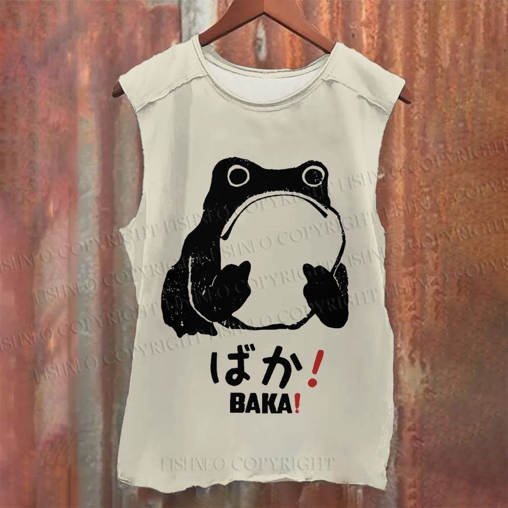 Stupid Frog Vintage Casual Printed Tank Top