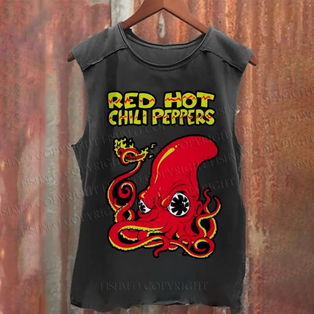 Vintage Octopus Red Hot Chili Pepper Washed Tank Top