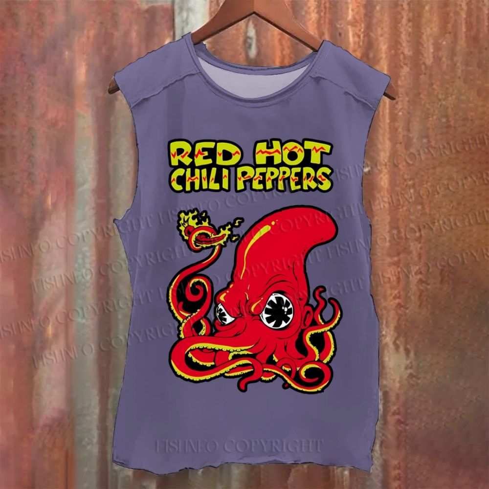 Vintage Octopus Red Hot Chili Pepper Washed Tank Top