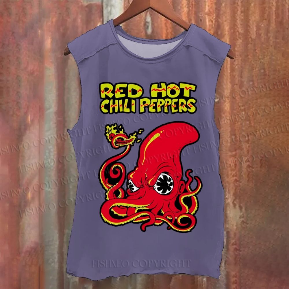 Vintage Octopus Red Hot Chili Pepper Washed Tank Top