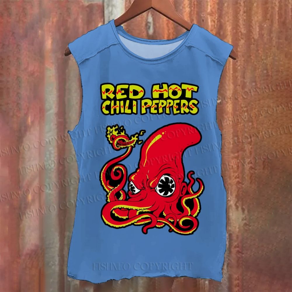 Vintage Octopus Red Hot Chili Pepper Washed Tank Top
