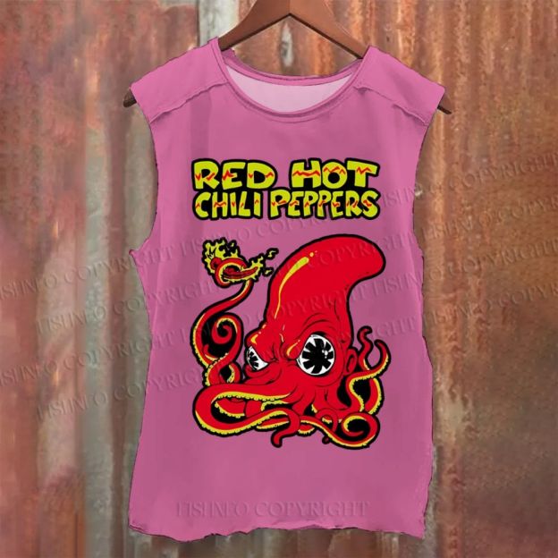 Vintage Octopus Red Hot Chili Pepper Washed Tank Top