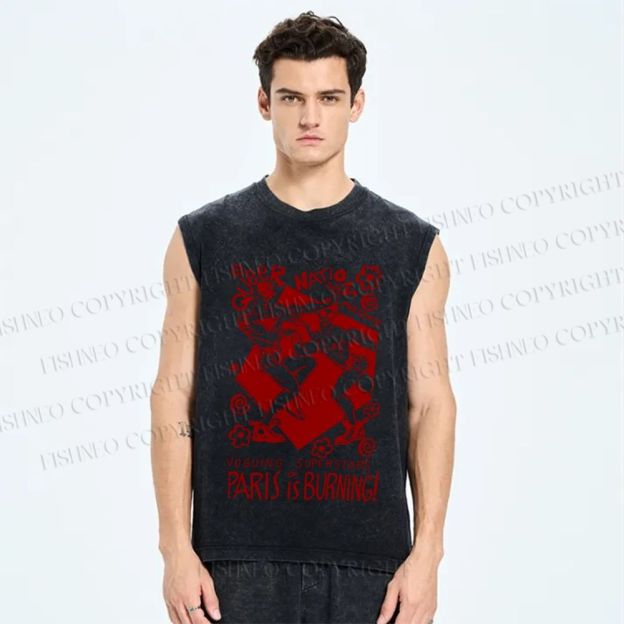 Unisex Pride Queer Mation Printed Washed Tank Top