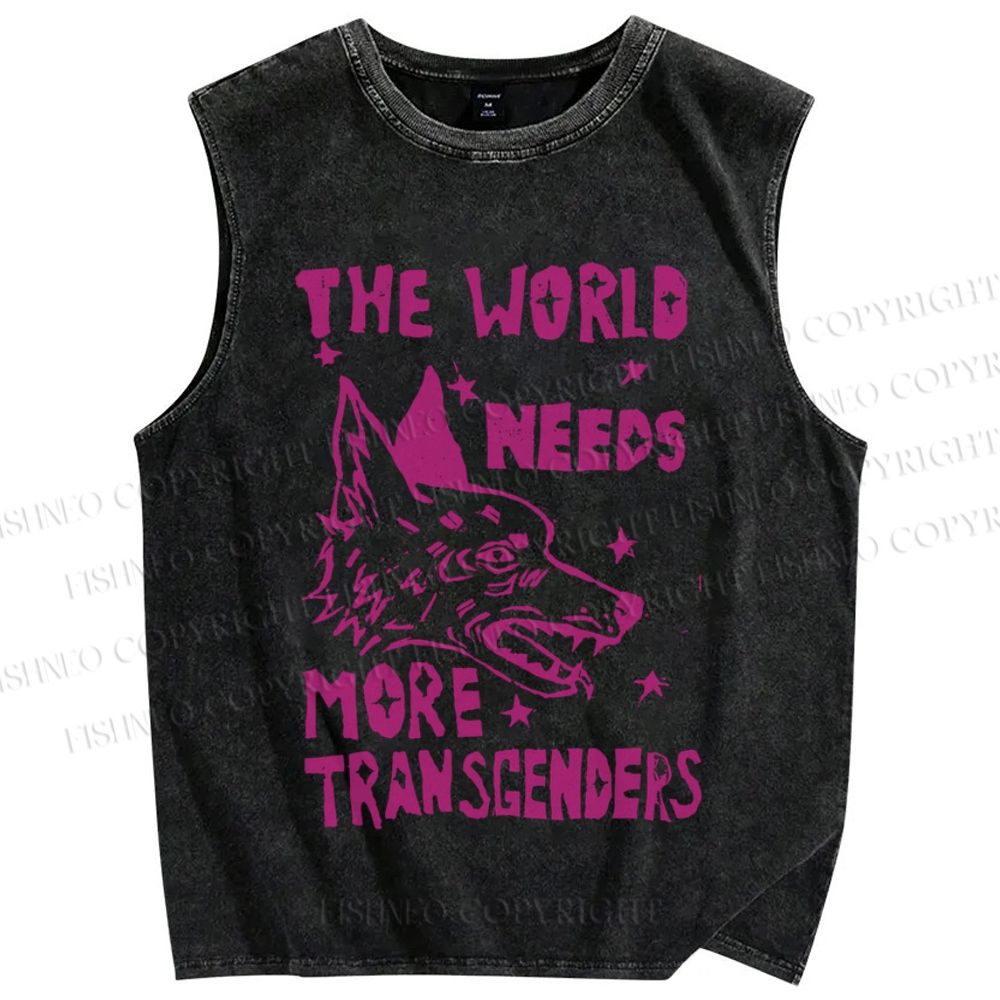 Unisex Pride The World Need More Transgenders Printed Washed Tank Top